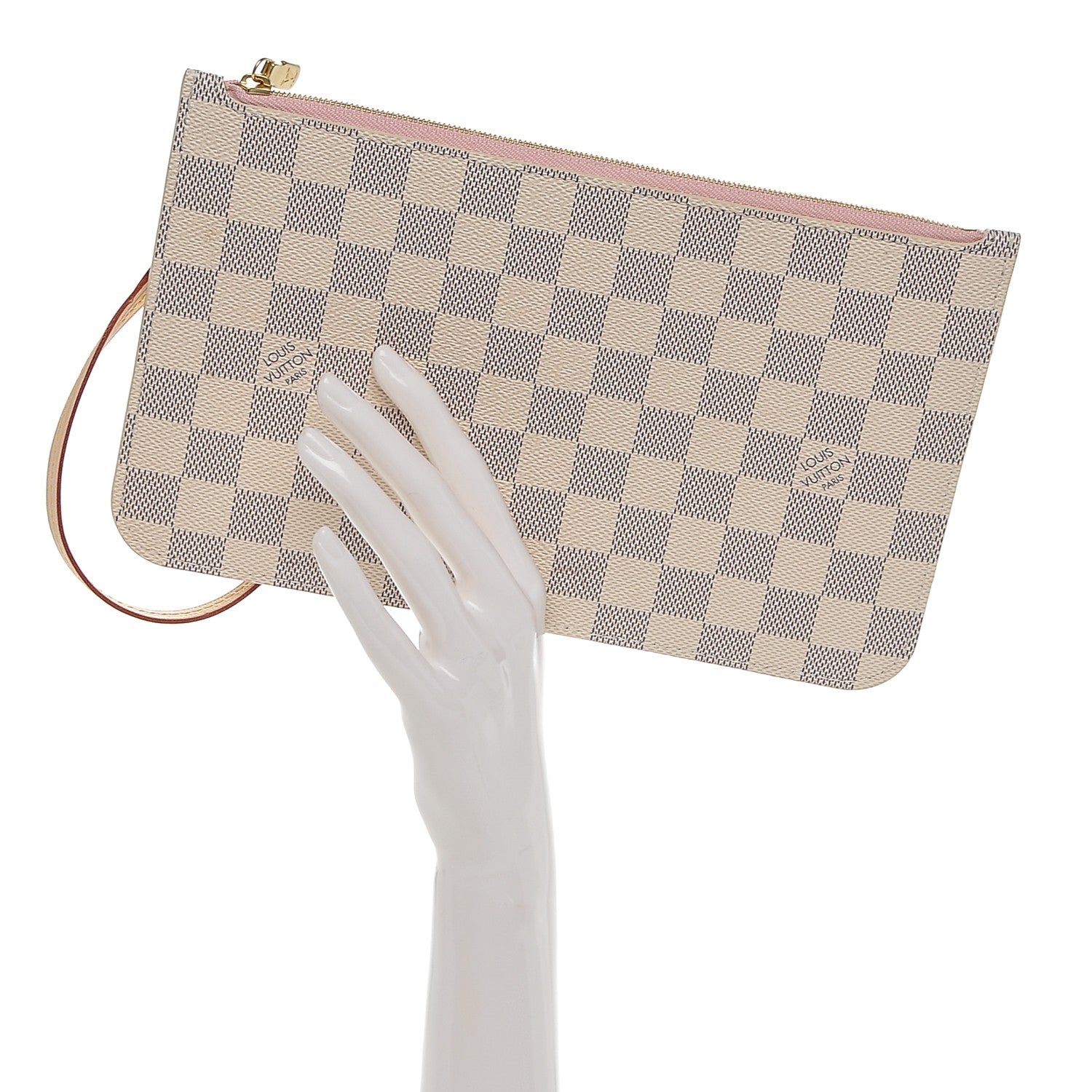 Louis Vuitton Damier Azur Neverfull MM GM Pochette Rose Ballerine 2 of 7