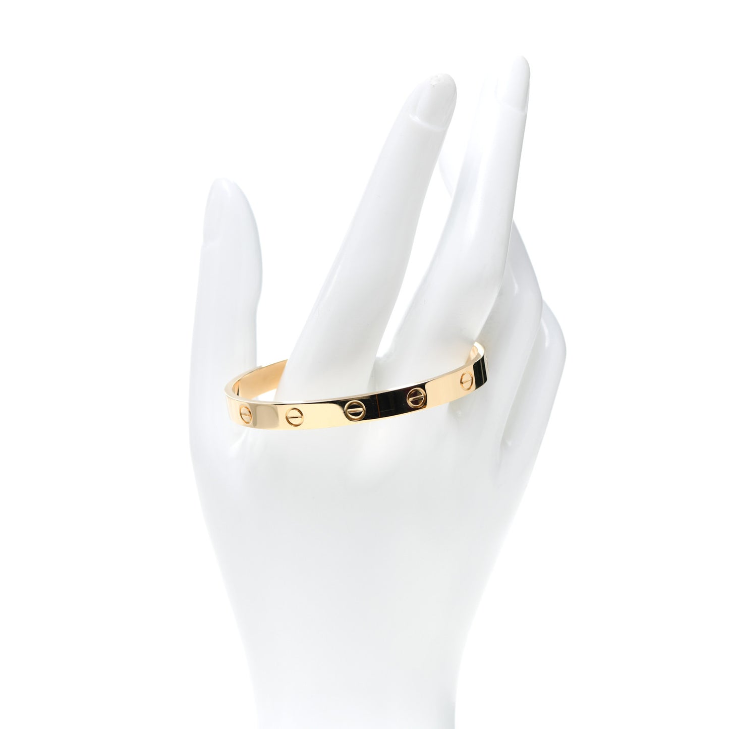 18K Yellow Gold LOVE Cuff Bracelet 17