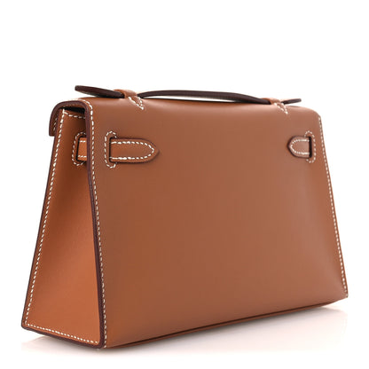 Hermes Swift Kelly Pochette Clutch Gold 3 of 12