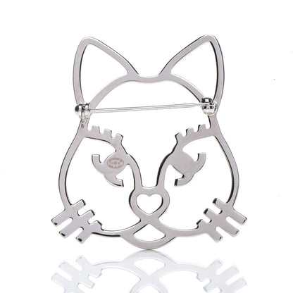 Chanel Strass Crystal Emoji Choupette Cat Brooch Silver 3 of 5