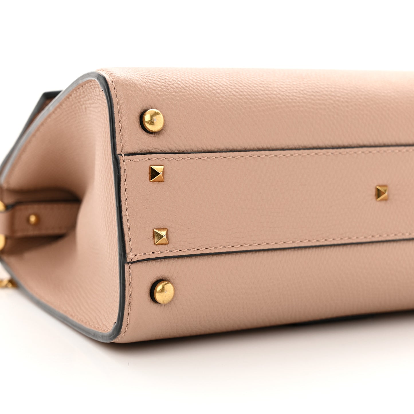 Grainy Calfskin Small VSling Top Handle Bag Poudre
