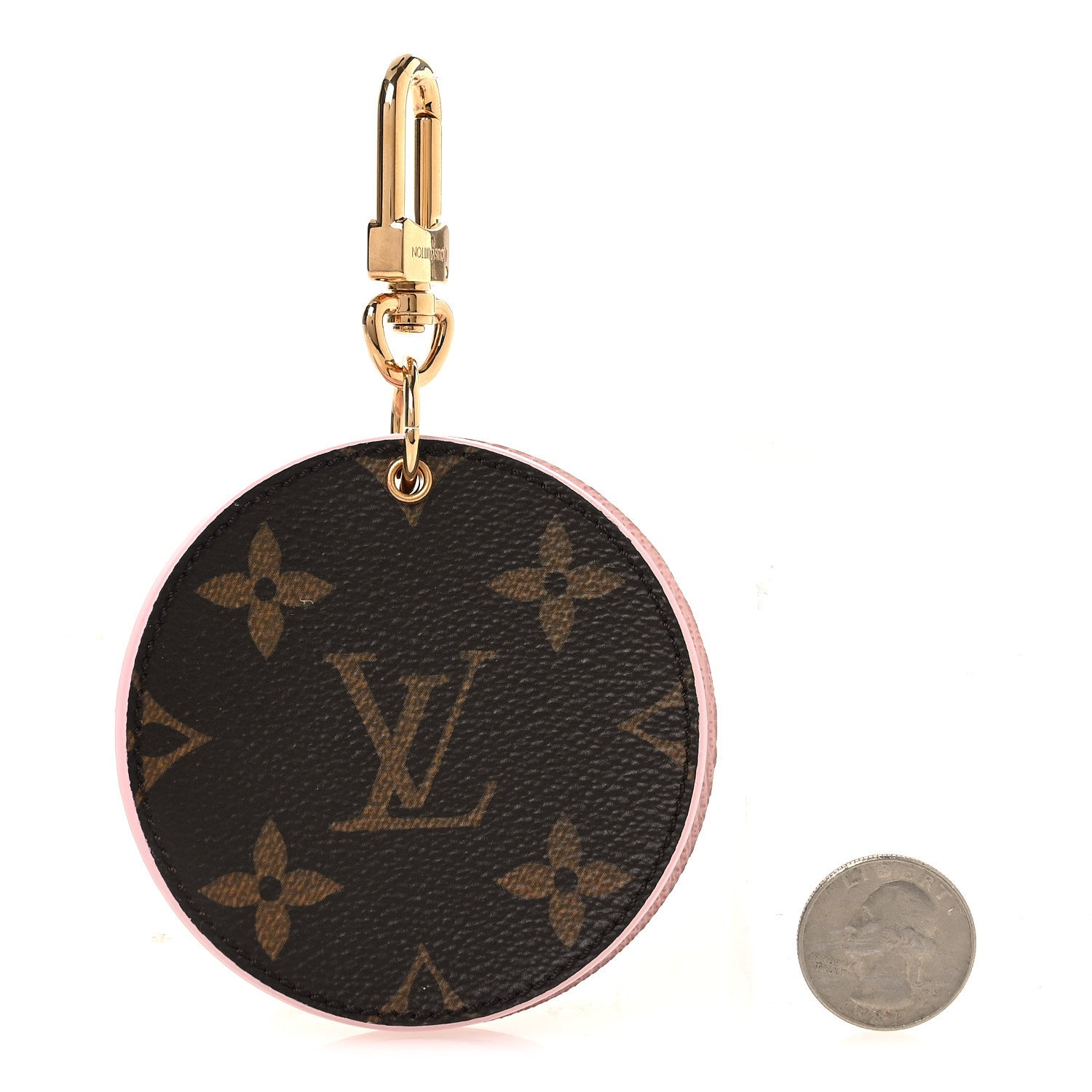Louis Vuitton Monogram LV Mirror Bag Charm Key Holder Rose Ballerine 2 of 5