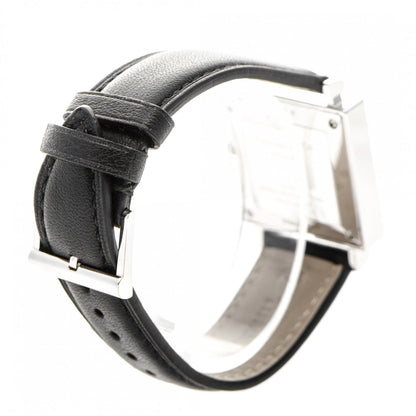 Tiffany Sterling Silver Calfskin 27mm Atlas Square Quartz Watch 4 of 8