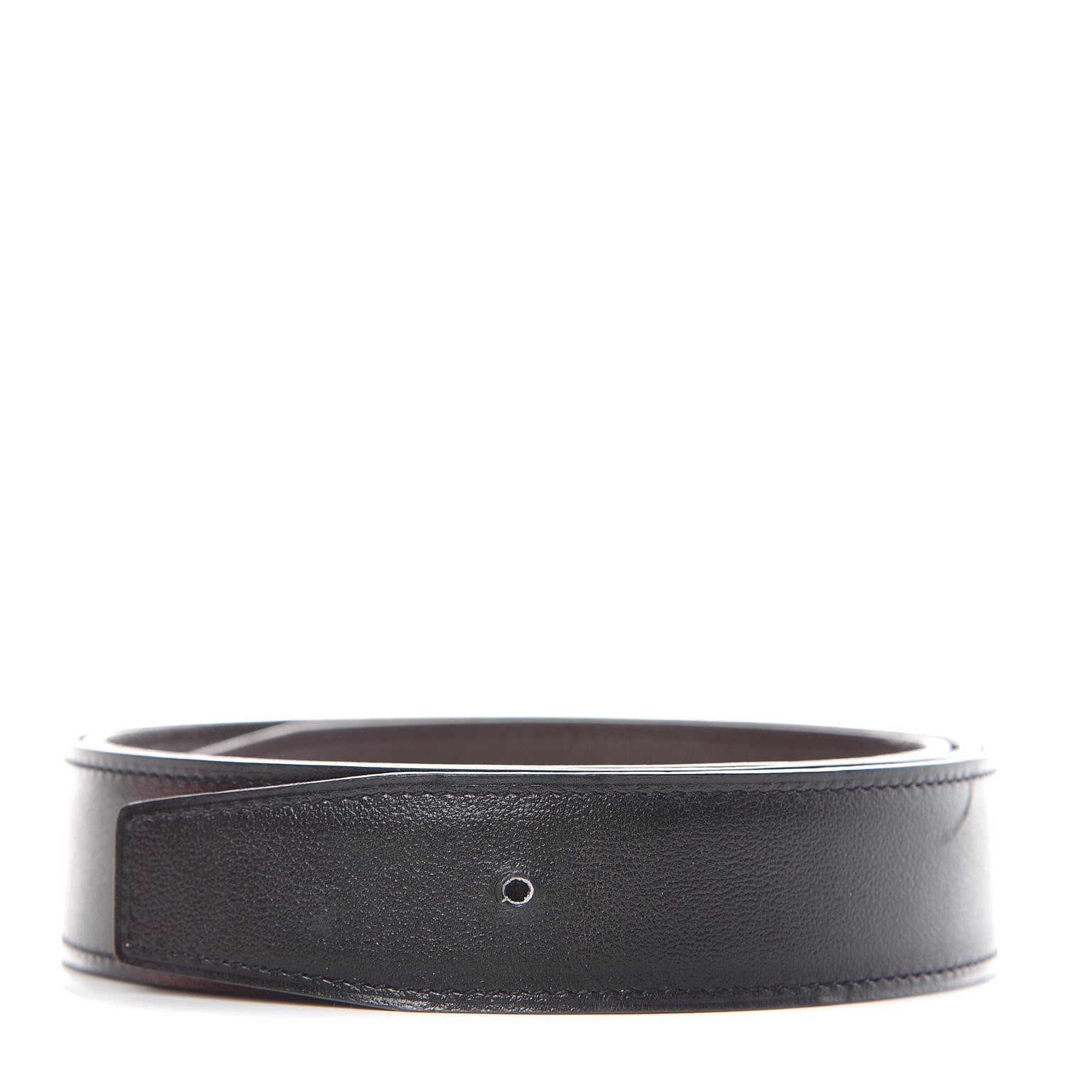 Hermes Box Togo 32mm Belt Strap 100 Black Chocolate 1 of 7