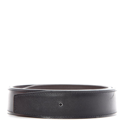 Hermes Box Togo 32mm Belt Strap 100 Black Chocolate 1 of 7