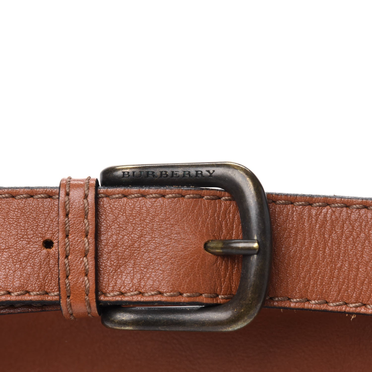 Burberry Calfskin House Check Trim Bates Shoulder Bag Cognac 29 of 33