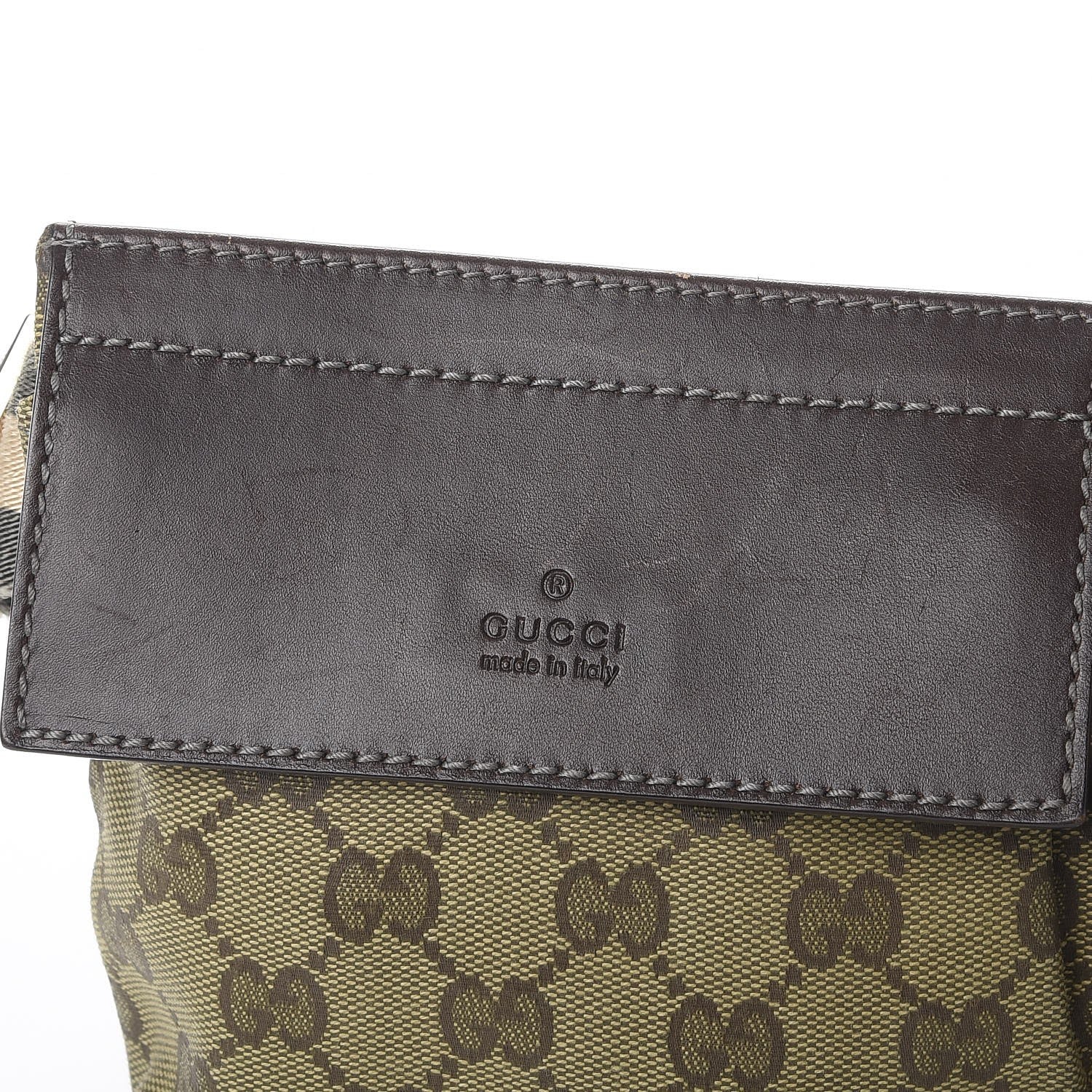 Gucci GG Monogram Web Double Pocket Belt Bag Green Dark Brown 8 of 8