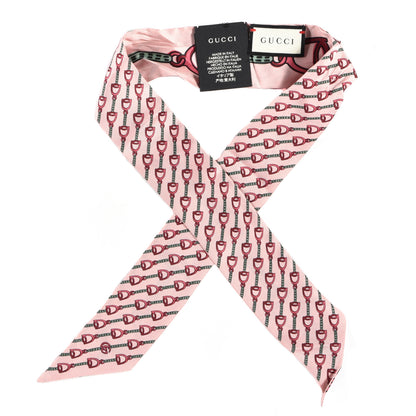 Gucci Twill Monogram GG Neck Bow Scarf Pink Multicolor 1 of 3
