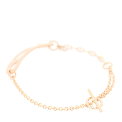 Hermes 18K Rose Gold Diamond MM Chaine d'Ancre Punk Bracelet LG 2 of 3