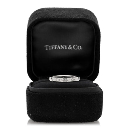 Tiffany Platinum Diamond Logo Band Ring 54 7 5 of 5