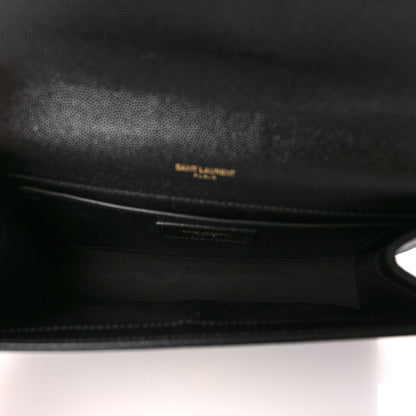 Saint Laurent Grain De Poudre Medium Classic Monogram Kate Satchel Black 5 of 9