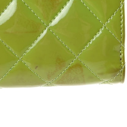 Chanel Patent Quilted Brilliant Zipped Pocket Wallet Green 11 of 18