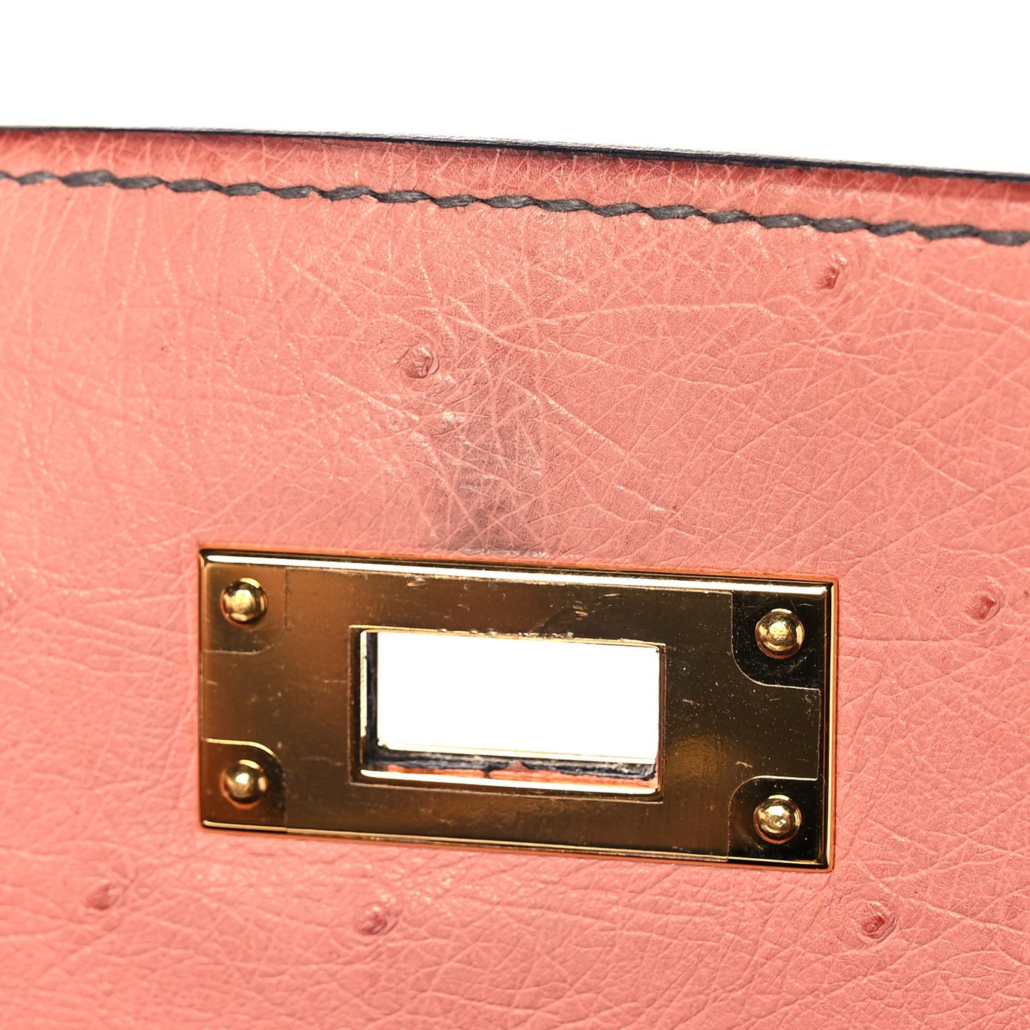 Ostrich Horseshoe Kelly Sellier 28 Terre Cuite Gris Agate