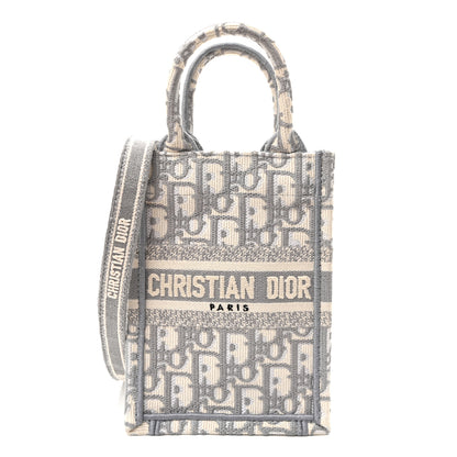 Christian Dior Oblique Mini Book Tote Phone Bag Grey 1 of 10
