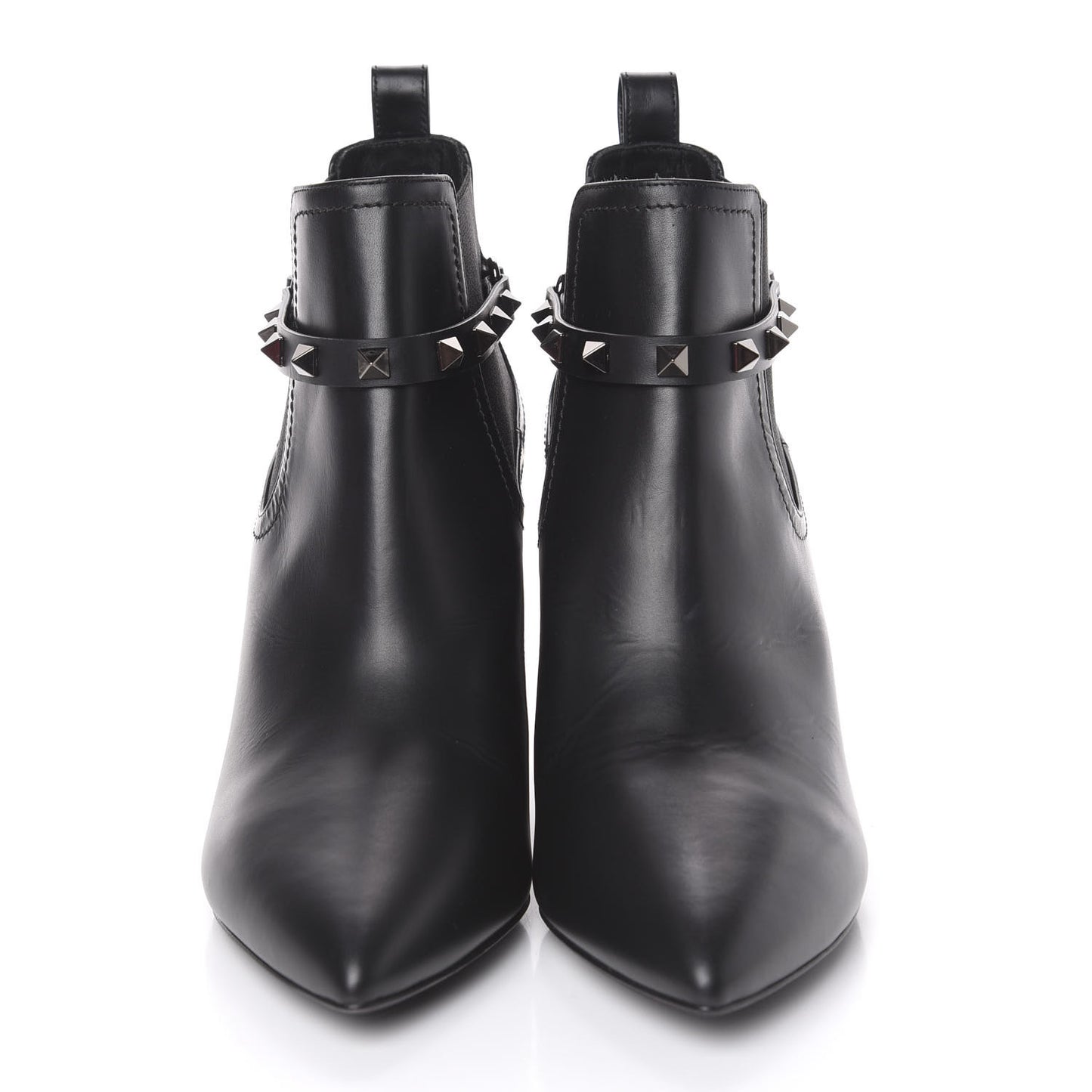 Calfskin Rockstud Chelsea 85mm Ankle Boots 39.5 Black
