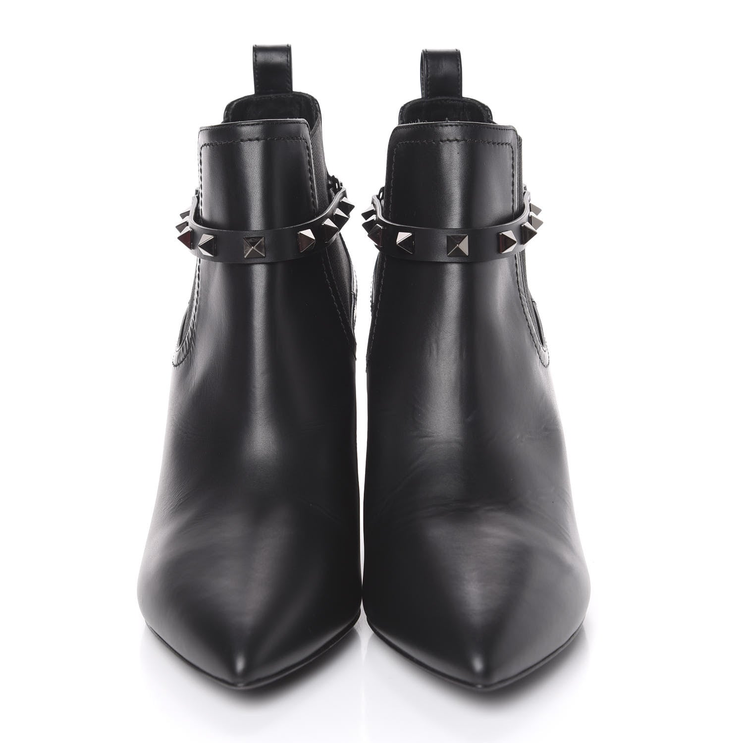 Valentino Garavani Calfskin Rockstud Chelsea 85mm Ankle Boots 39.5 Black 2 of 10