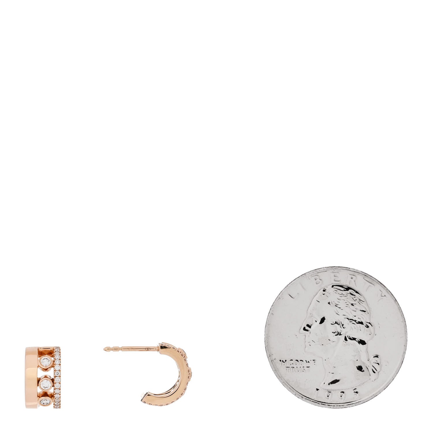 Messika 18K Rose Gold Diamond Move Romane Hoop Earrings 2 of 5