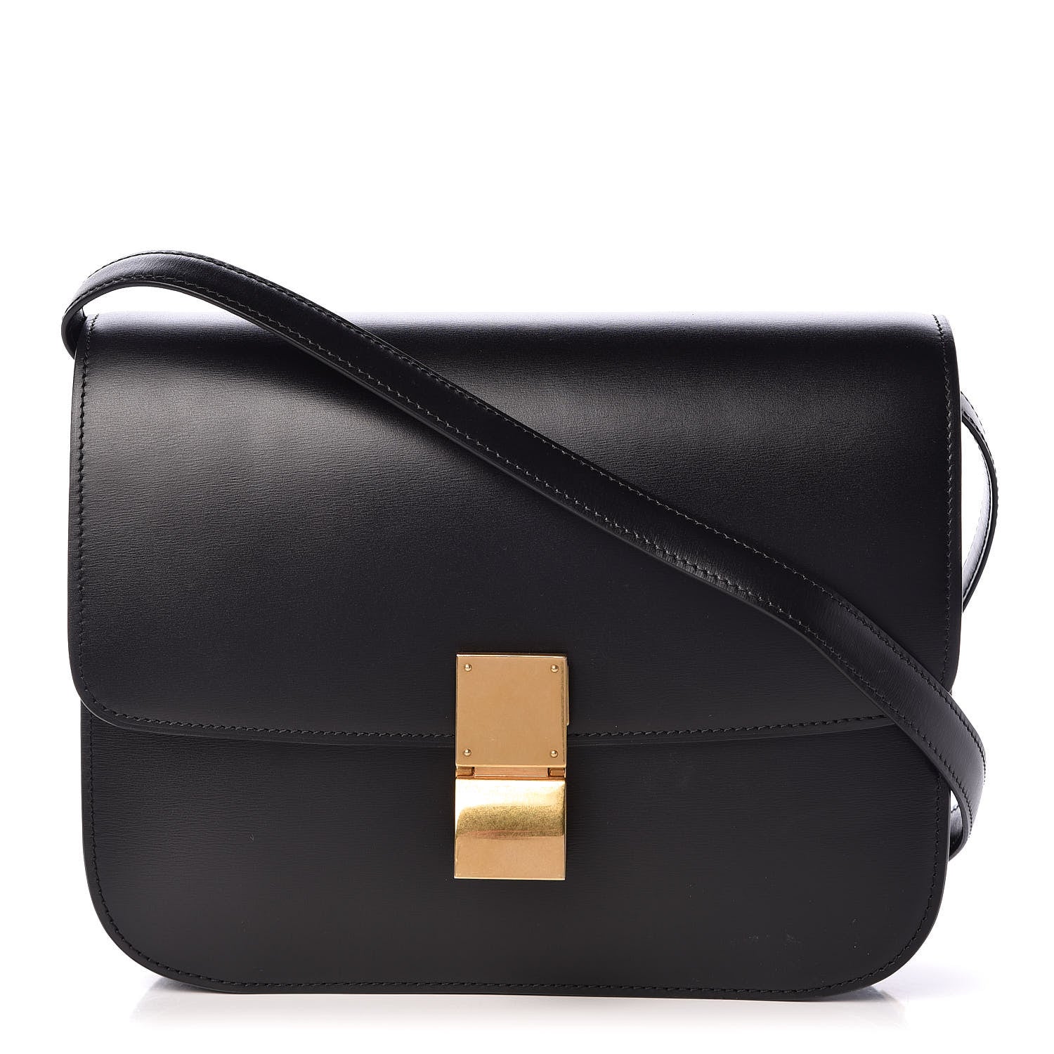 Celine Box Calfskin Medium Classic Box Flap Bag Black 1 of 11