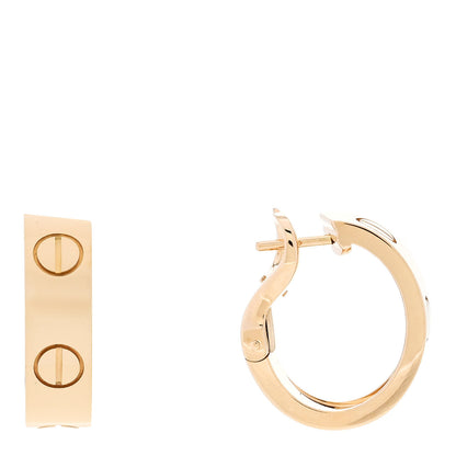 Cartier 18K Yellow Gold 5.5mm LOVE French Clip Hoop Earrings 1 of 5