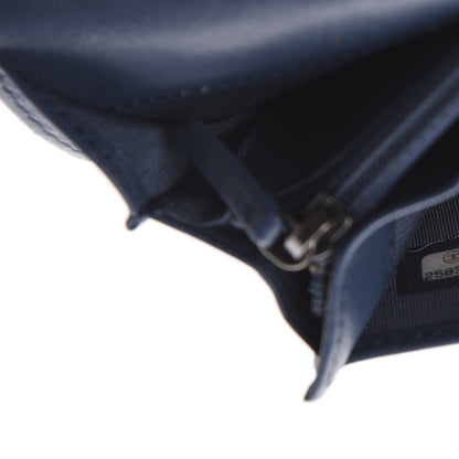 Chanel Caviar Quilted Boy Yen Wallet Navy Blue 6 of 7