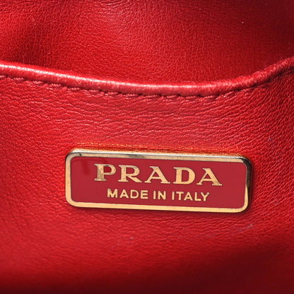 Prada Saffiano Lux Crocodile Mini Promenade Tote Fuoco Begonia 6 of 12
