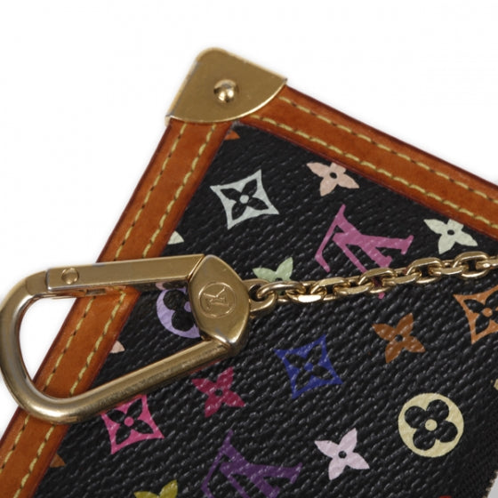 Louis Vuitton Monogram Multicolor Key Pouch Black 5 of 9