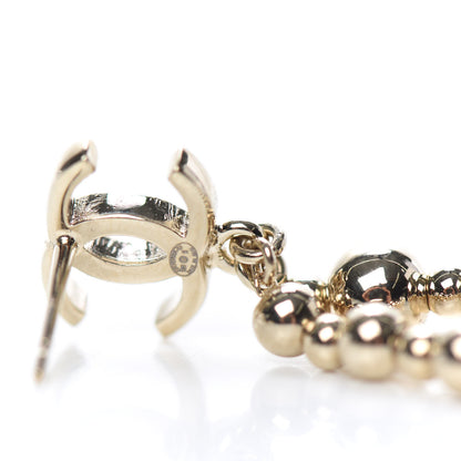 Chanel Metal CC Bead Drop Earrings Gold 4 of 5