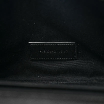 Saint Laurent Grain De Poudre Matelasse Chevron Monogram Cassandre Flap Pouch Black 7 of 7