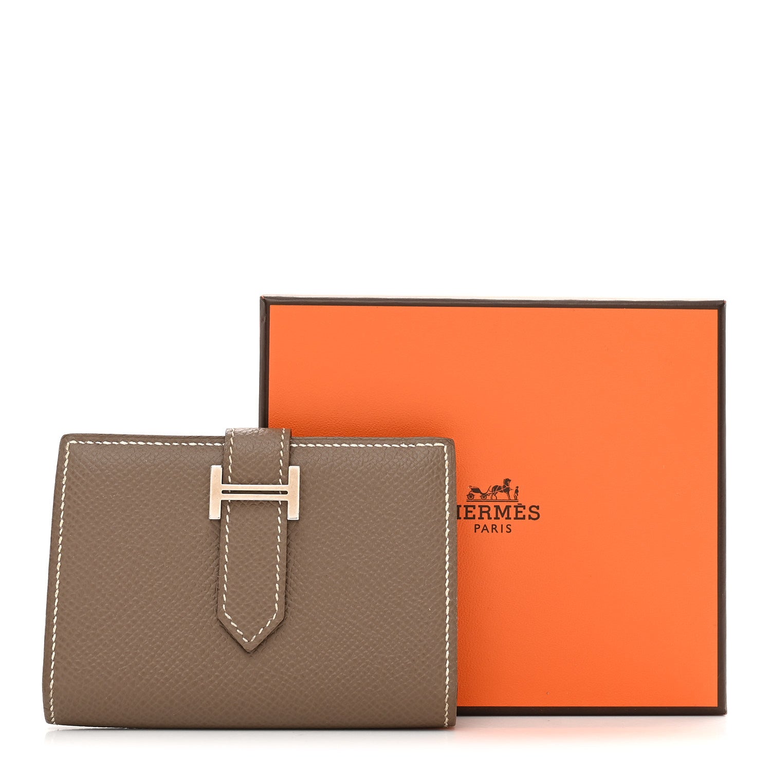 Hermes Epsom Bearn Card Holder Wallet Etoupe 8 of 8
