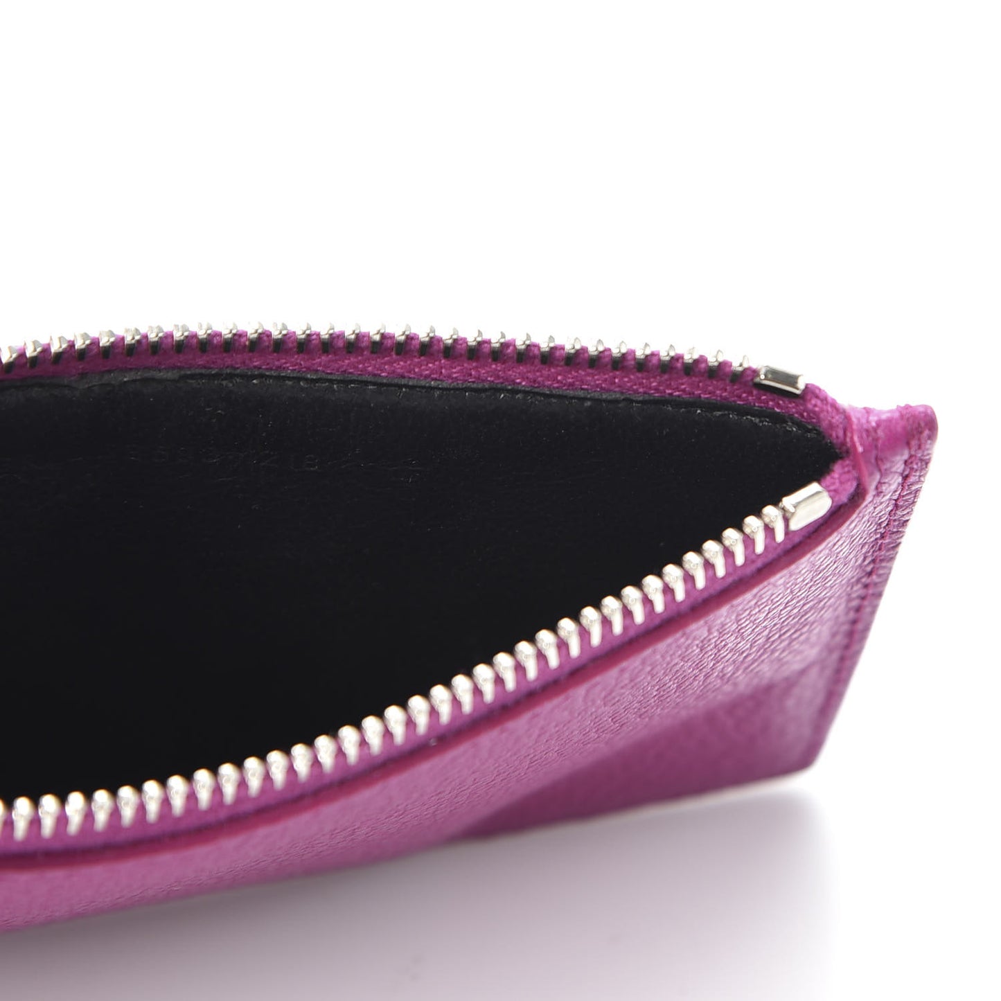 Grained Calfskin 5 Fragments Zip Pouch Card Holder Pivoine