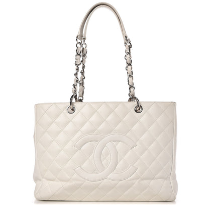 Chanel Caviar Quilted Grand Shopping Tote GST White 1 of 24