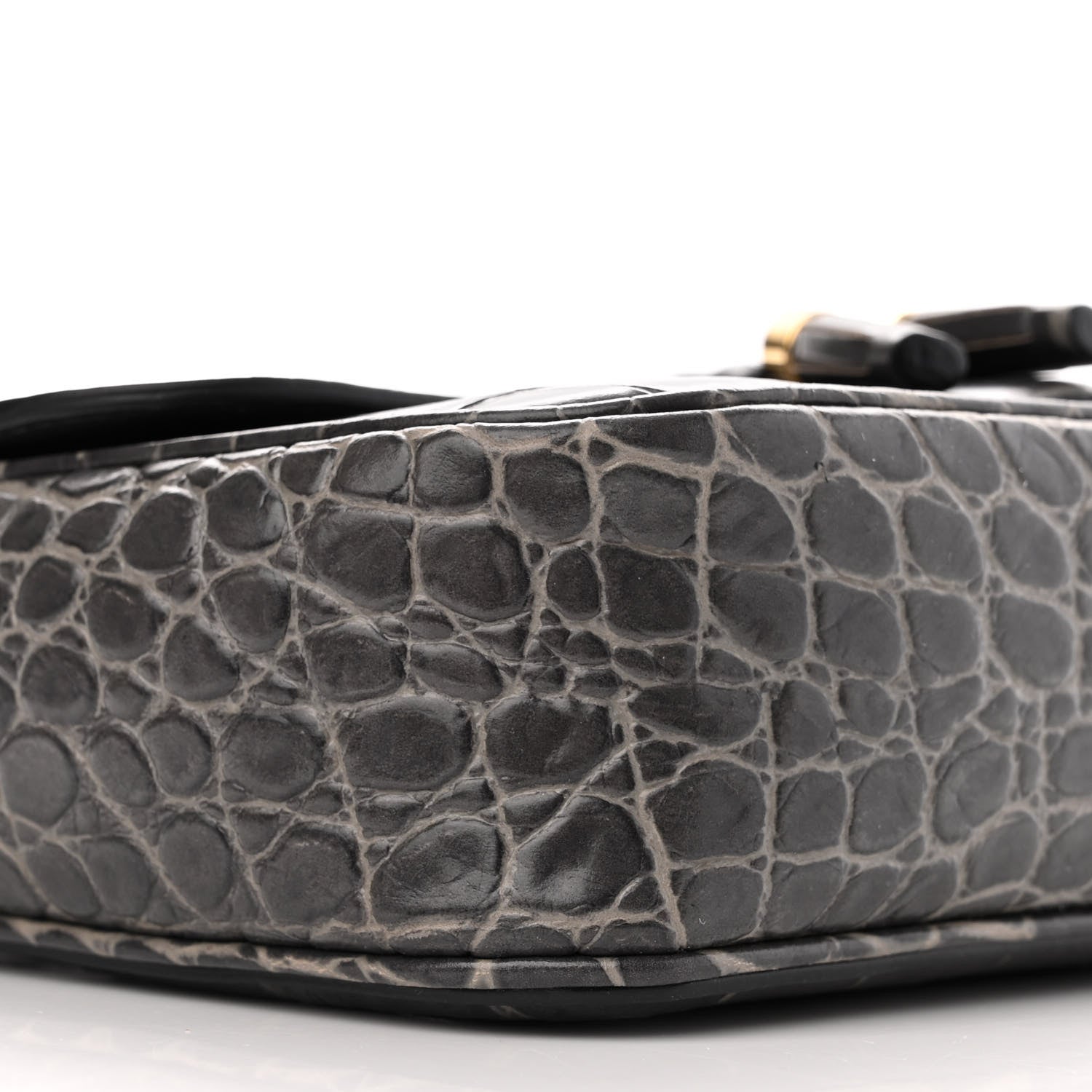 Celine Calfskin Crocodile Embossed Medium Tassel Bag Anthracite 9 of 10