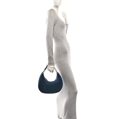Fendi Sheep Fur Vitello Grace Small Fendigraphy Hobo Midnight 2 of 10
