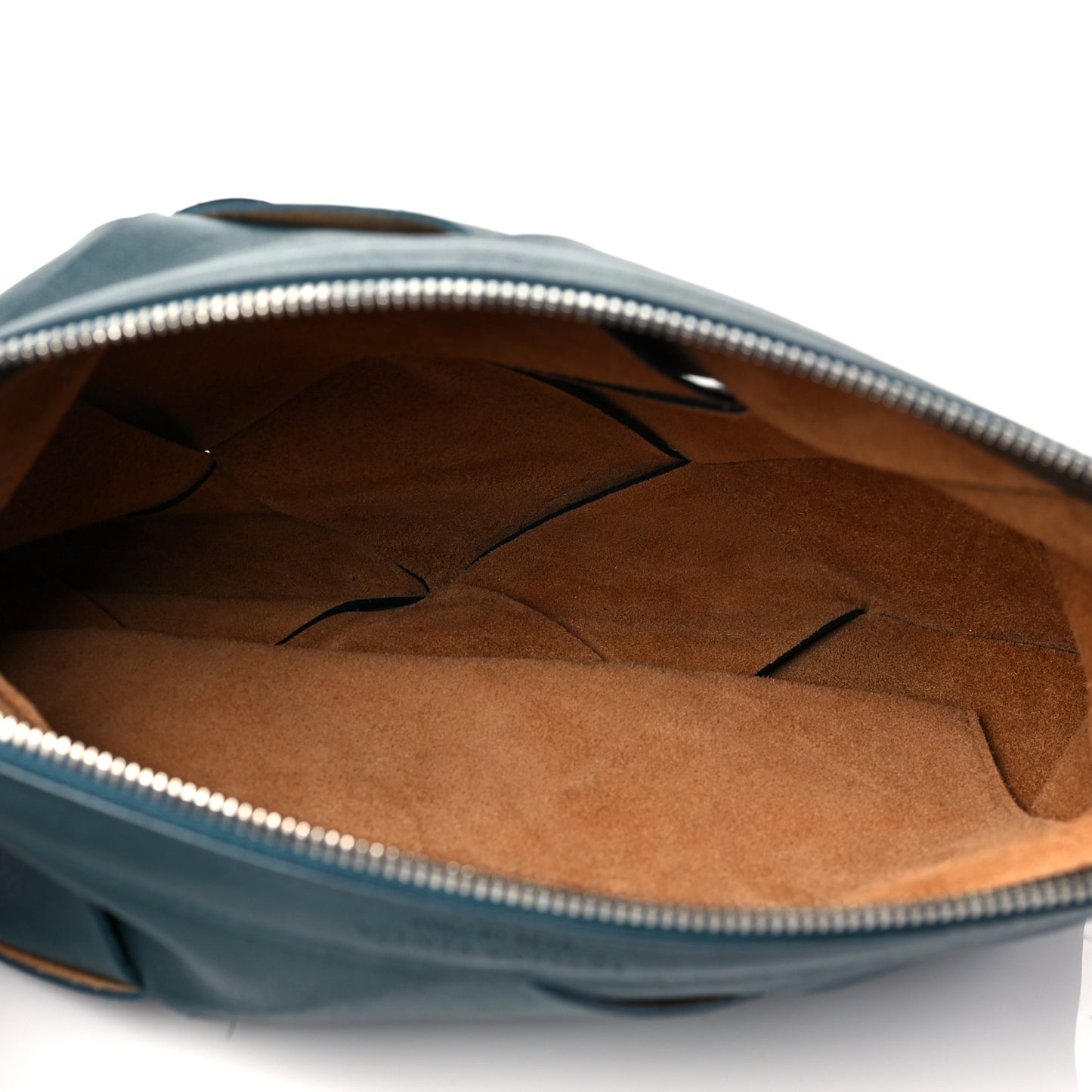Nappa Maxi Intreccio Woven Pouch Clutch Raintree