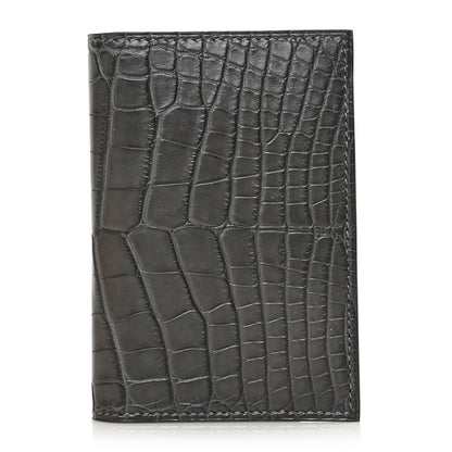 Hermes Matte Alligator MC2 Euclide Card Holder Graphite 1 of 7