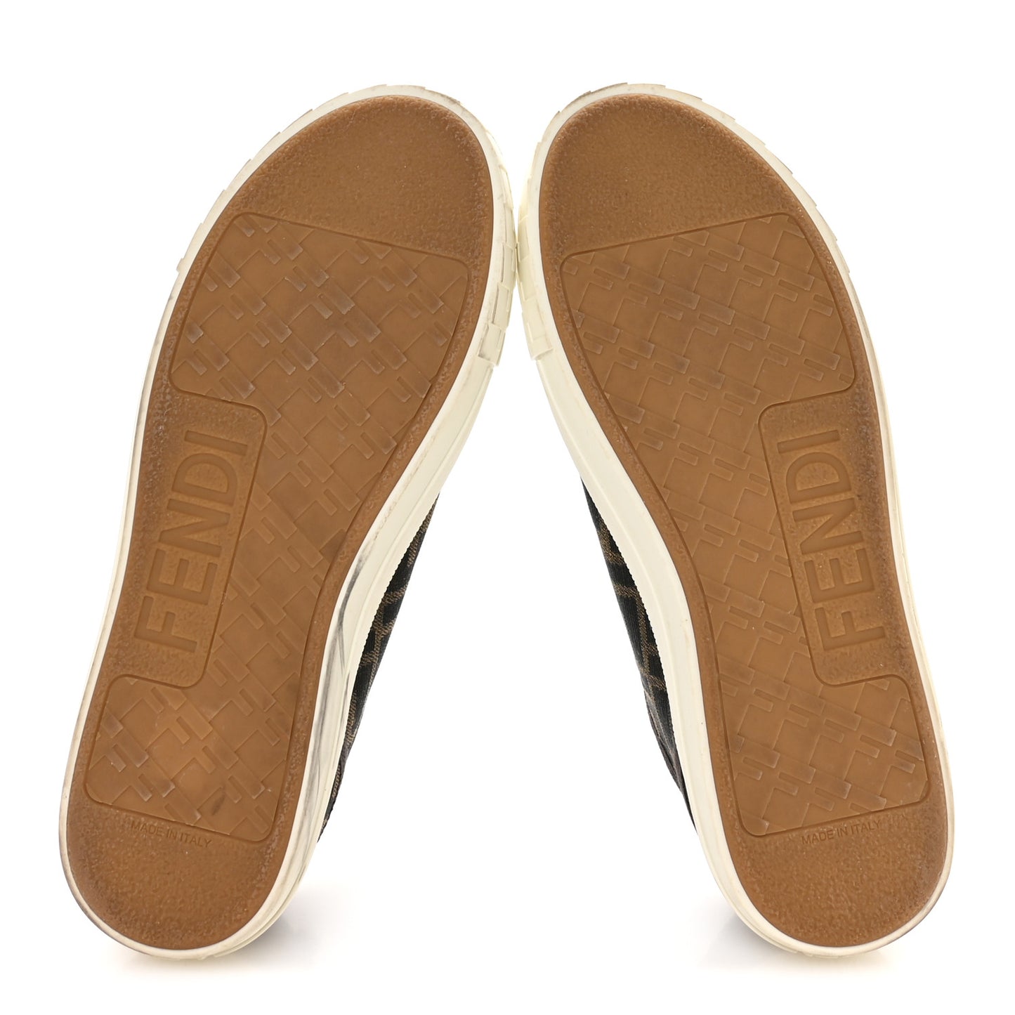 Fabric Jacquard FF Womens Domino Low Top Sneakers 40 Tobacco