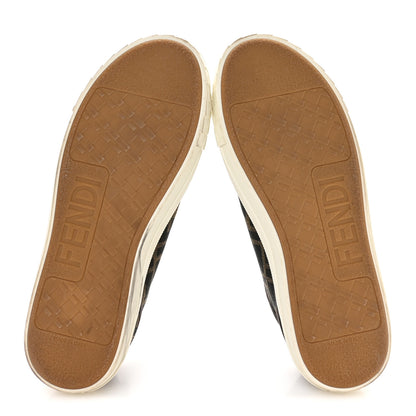 Fendi Fabric Jacquard FF Womens Domino Low Top Sneakers 40 Tobacco 6 of 8