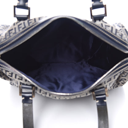 Fendi Zucchino Mini Boston Satchel Navy 5 of 12
