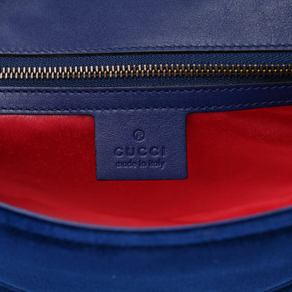 Gucci Velvet Matelasse Small GG Marmont Shoulder Bag Cobalt Blue 6 of 9