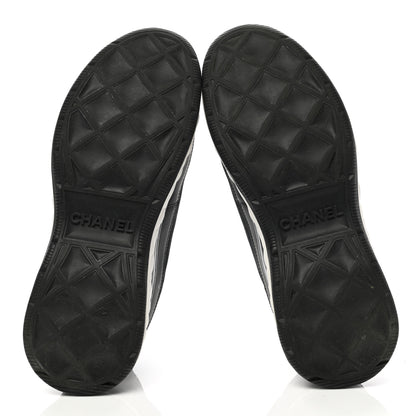 Chanel Velvet Calfskin Mixed Fibers CC Sneakers 38 Black 5 of 11