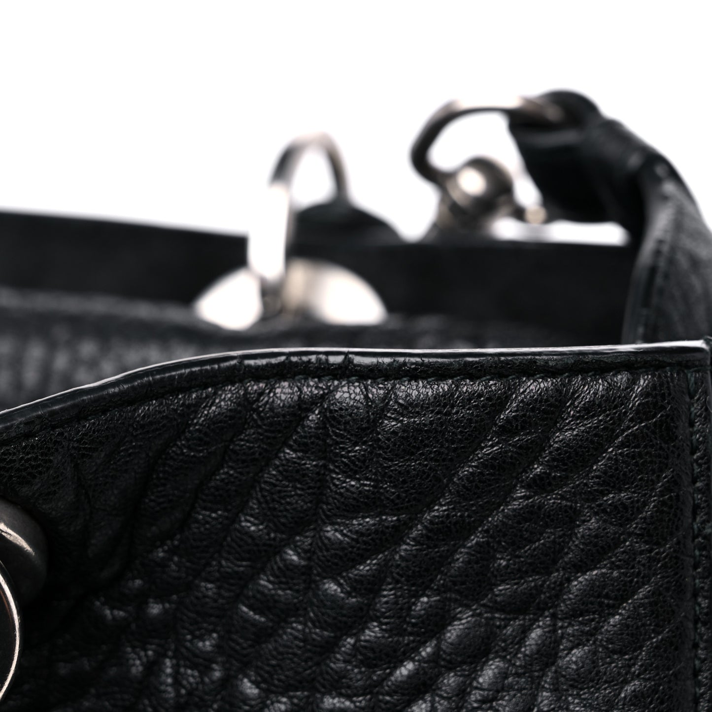 Canyon Grained Lambskin Large Lady Dior Black