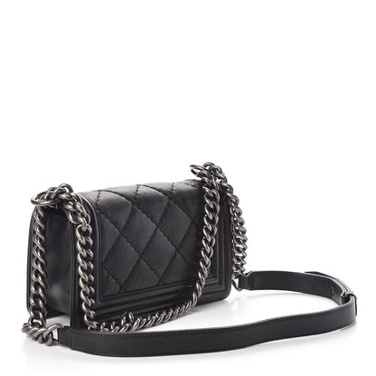 Chanel Calfskin Double Stitch Small Boy Flap Black 3 of 10