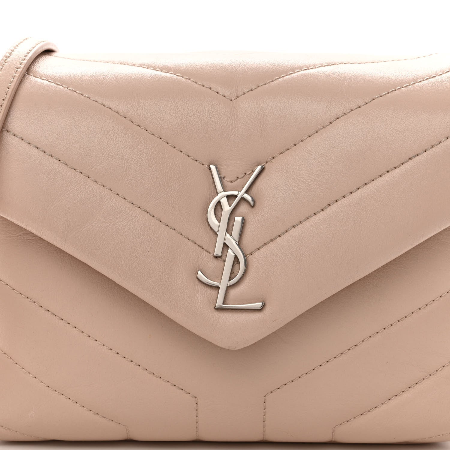 Saint Laurent Calfskin Y Quilted Monogram Toy Loulou Crossbody Bag Marble Pink 7 of 10