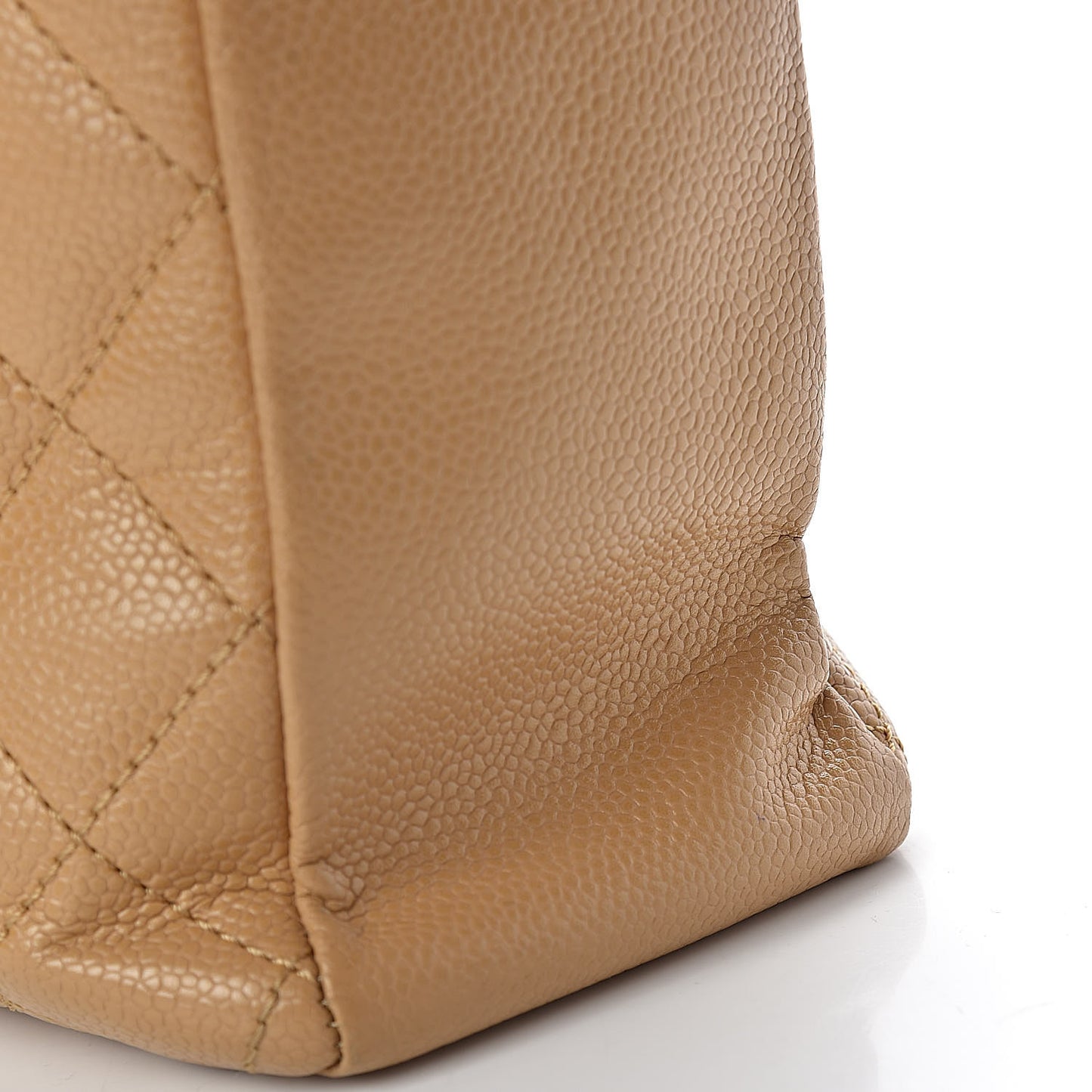 Caviar Quilted Petit Shopping Tote PST Beige