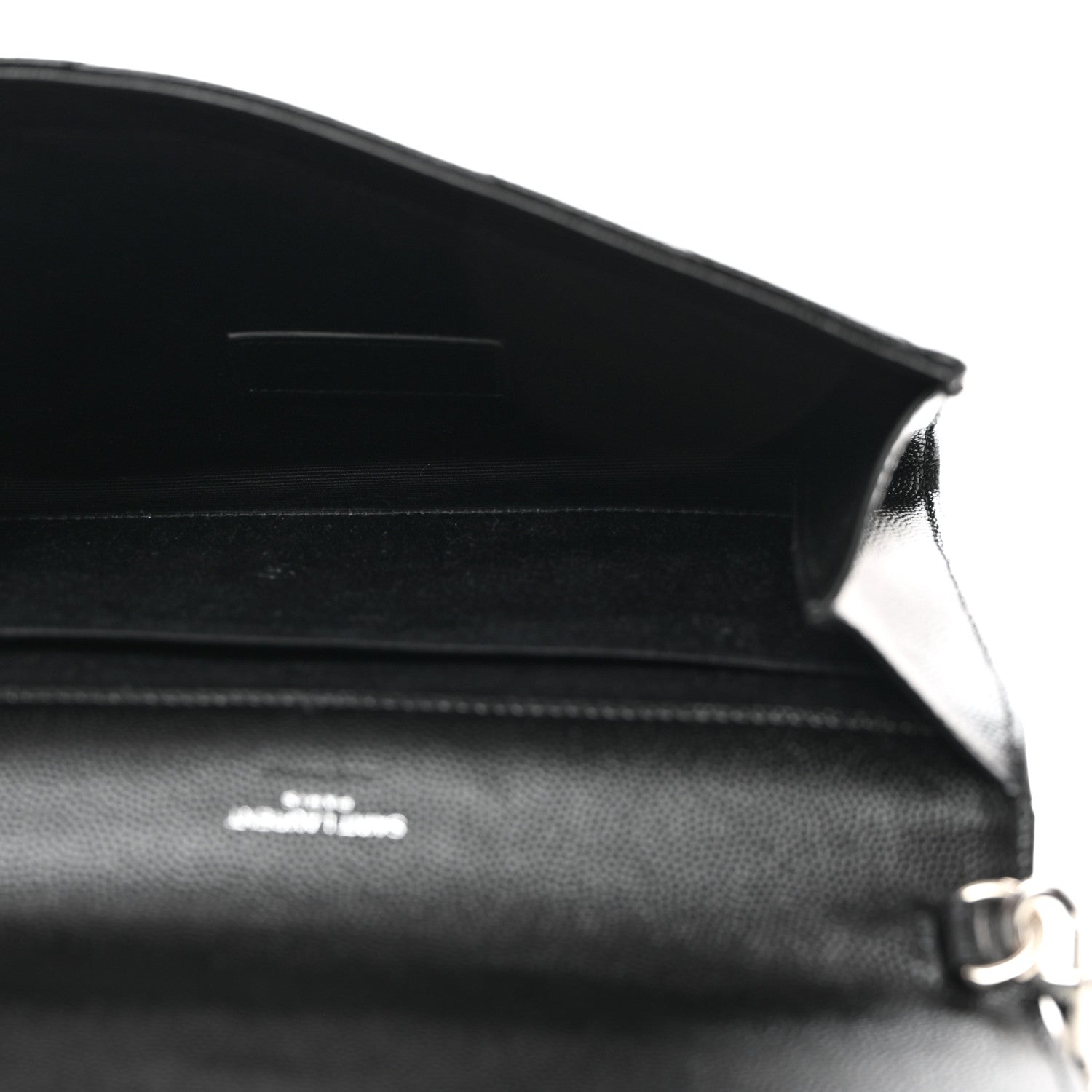 Saint Laurent Grain De Poudre Matelasse Chevron Monogram Envelope Clutch Black 5 of 8