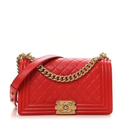 Chanel Lambskin Quilted Medium Boy Flap Red 1 of 10