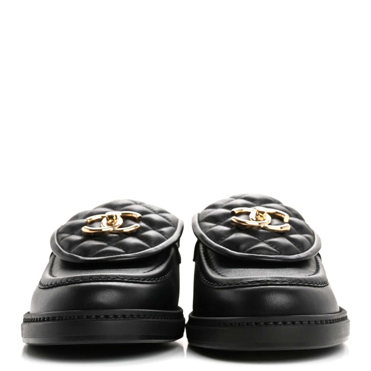 Lambskin Quilted CC Turnlock Loafers 39 Black