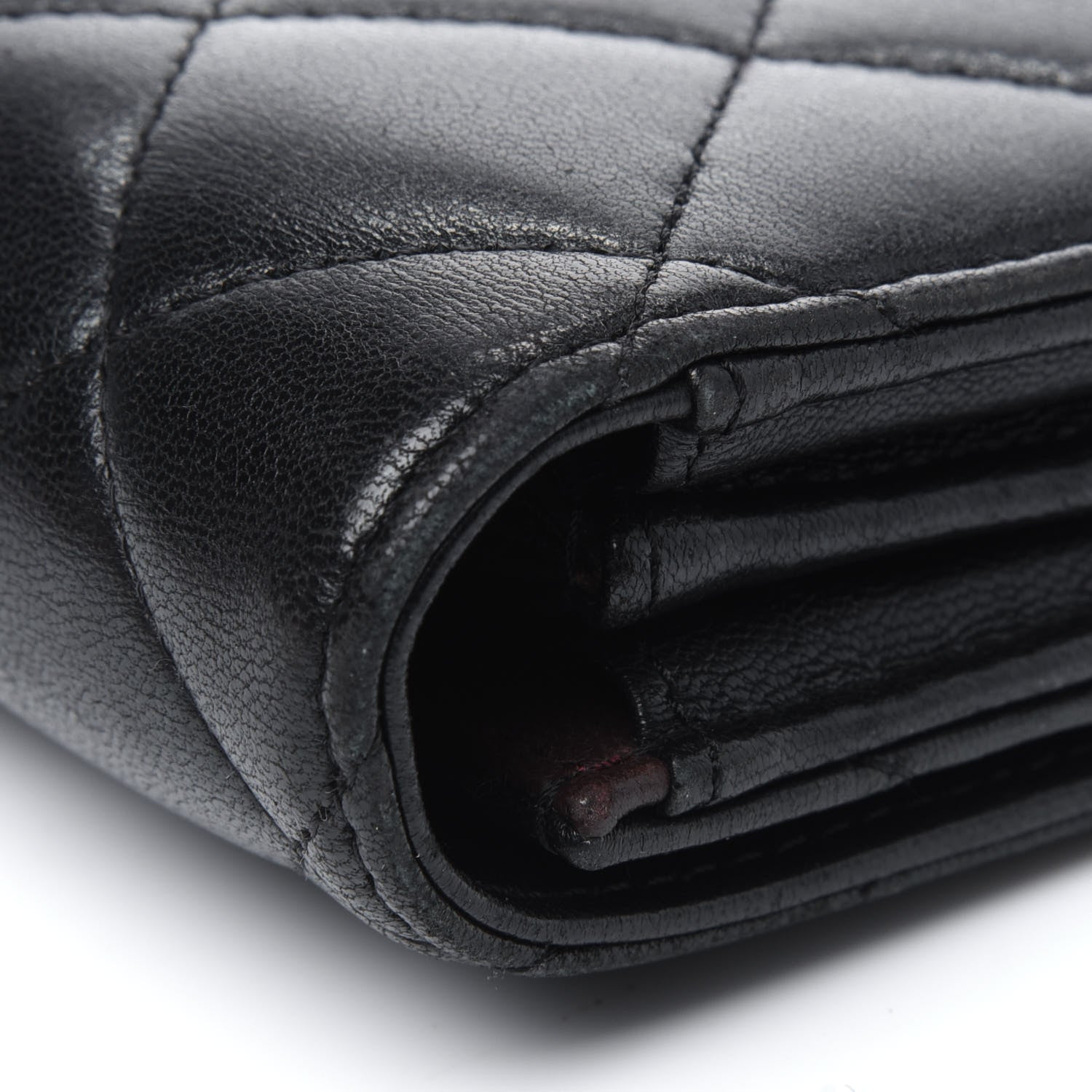 Chanel Lambskin Quilted Long Flap Wallet Black 18 of 21