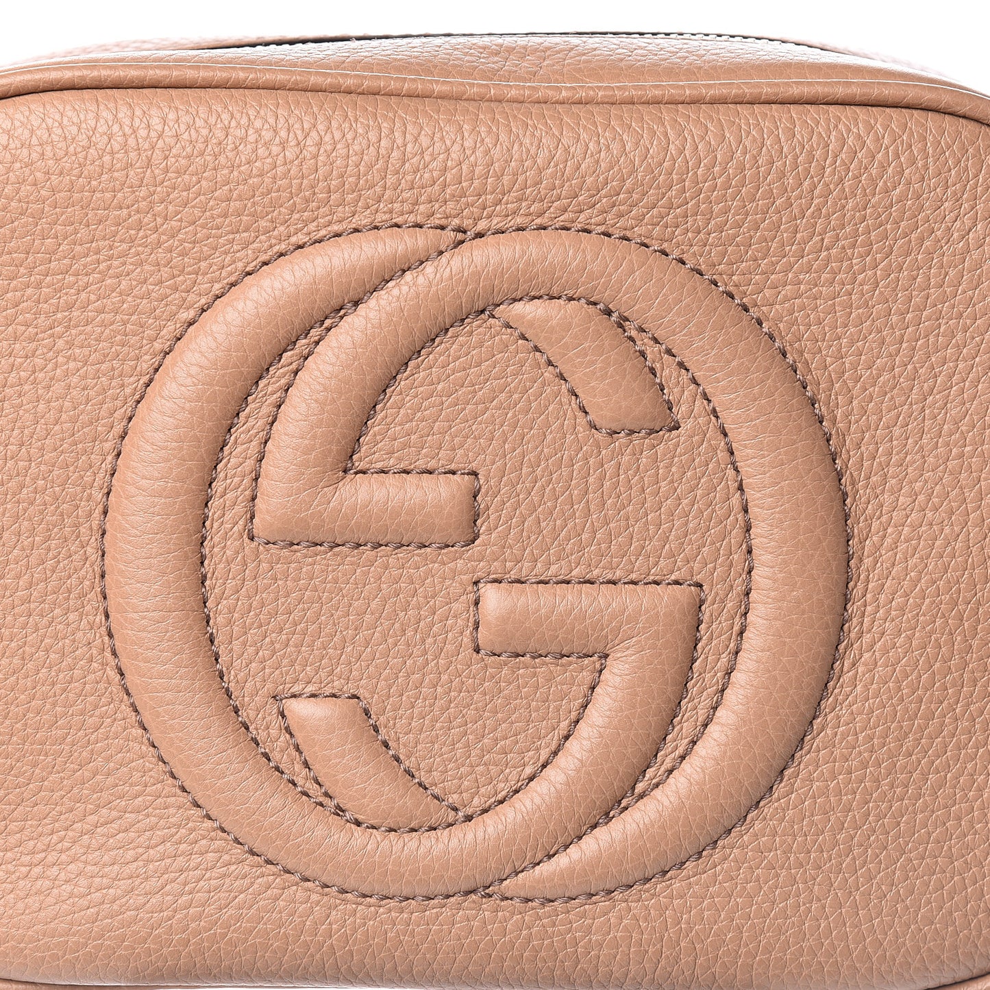 Pebbled Calfskin Small Soho Disco Bag Camelia
