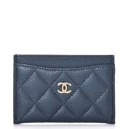 Chanel Iridescent Caviar Quilted Card Holder Dark Blue 1 of 9